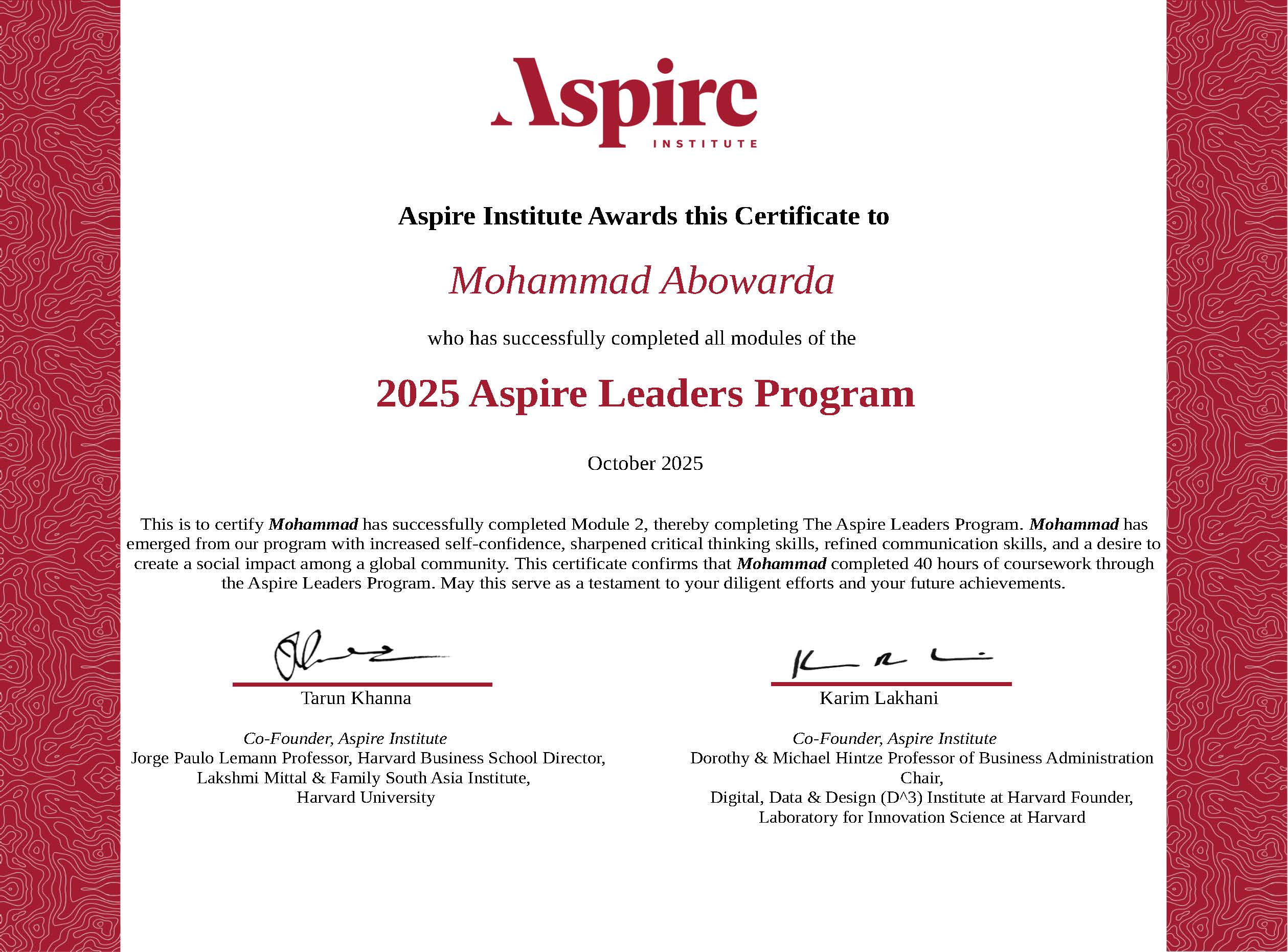 Aspire Leaders Program - Harvard-Affiliated Global Leadership